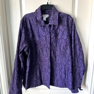 Coldwater Creek Purple Denim Jean Jacket - Plus size 2X - Beautiful texture